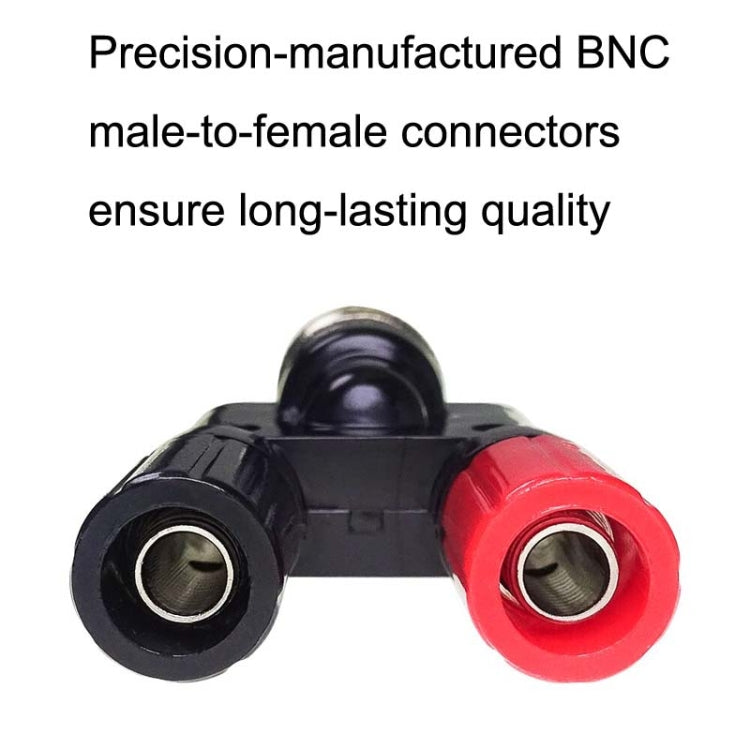 5pcs BNC Male Plug To Two Banana Jack Female Connector RF Adapter(Black)