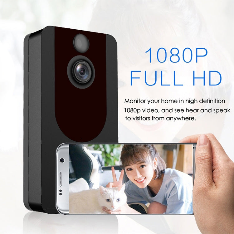 V7 Standard Edition 1080P Full HD Weather Resistant WiFi Security Home Monitor Intercom Smart Phone Video Doorbell without Dingdong Machine, Support Two-way Audio, PIR Motion Detection, Night Vision