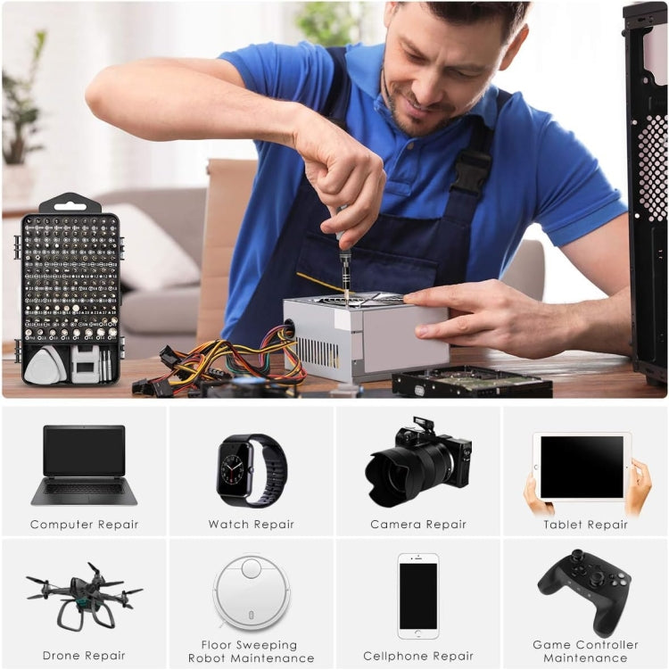 110 in 1 Magnetic Plum Screwdriver Mobile Phone Disassembly Repair Tool(Black)