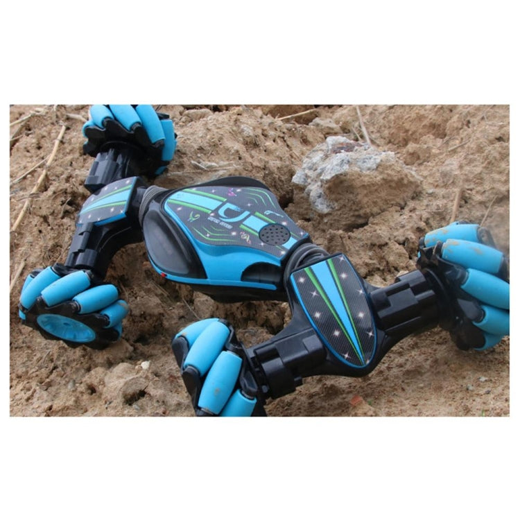 Gesture Sensing Remote Control Twisting Car Light Music Deformation Car Drift Traverse Dance Off-road Stunt Car(Blue)