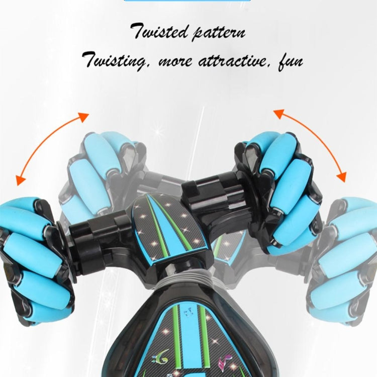 Gesture Sensing Remote Control Twisting Car Light Music Deformation Car Drift Traverse Dance Off-road Stunt Car(Blue)