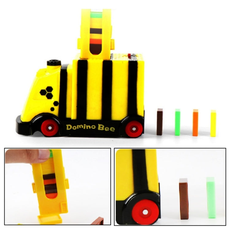 Puzzle Domino Car Electric Train With Sound And Light Music Automatic Licensing Electric Car Toy(Yellow Bee)