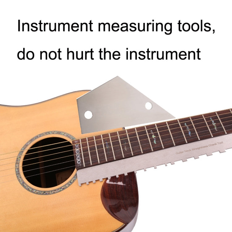 GNR2 Stainless Steel Measurement Bass Guitar Neck Ruler, Style:Single Teeth