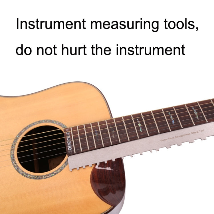 GNR2 Stainless Steel Measurement Bass Guitar Neck Ruler, Style:Single Teeth + Leveling Ruler