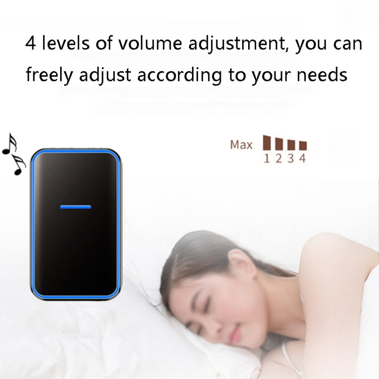 CACAZI A68-2 One to Two Wireless Remote Control Electronic Doorbell Home Smart Digital Wireless Doorbell, Style:UK Plug(Black)
