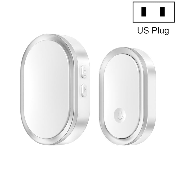 CACAZI A99 Home Smart Remote Control Doorbell Elderly Pager, Style:US Plug(Silver)