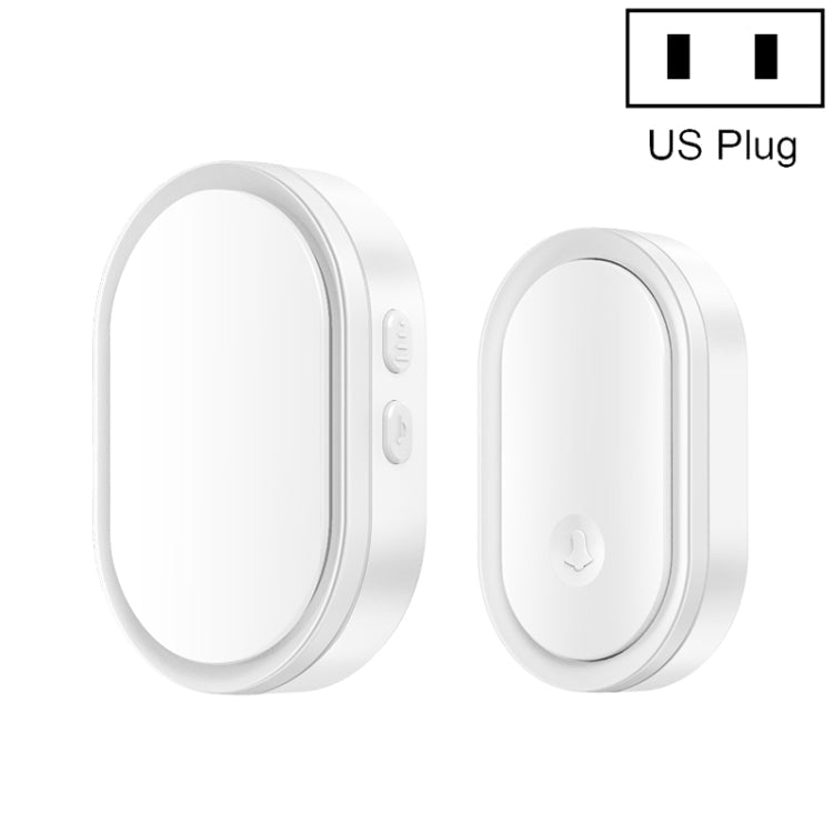 CACAZI A99 Home Smart Remote Control Doorbell Elderly Pager, Style:US Plug(White)