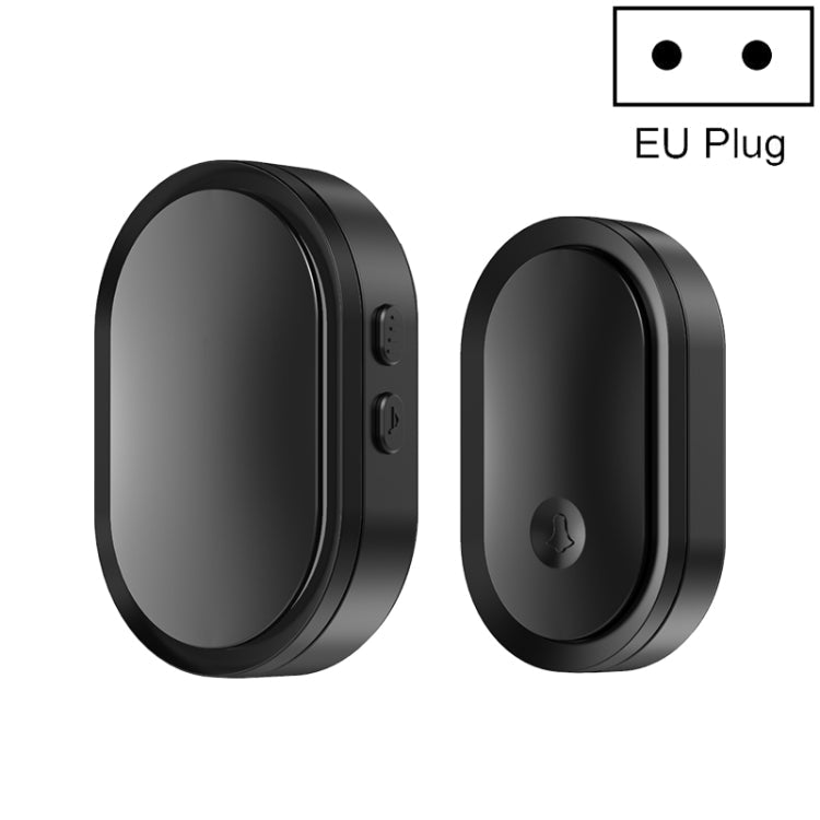 CACAZI A99 Home Smart Remote Control Doorbell Elderly Pager, Style:EU Plug(Black)