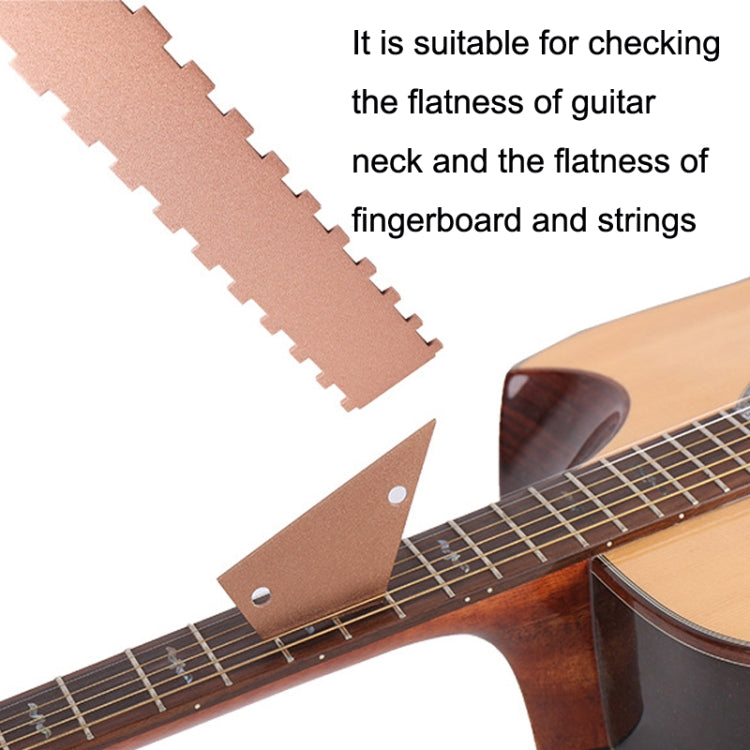 GNR1 Aluminium Measurement Bass Guitar Neck Ruler, Colour:Gold