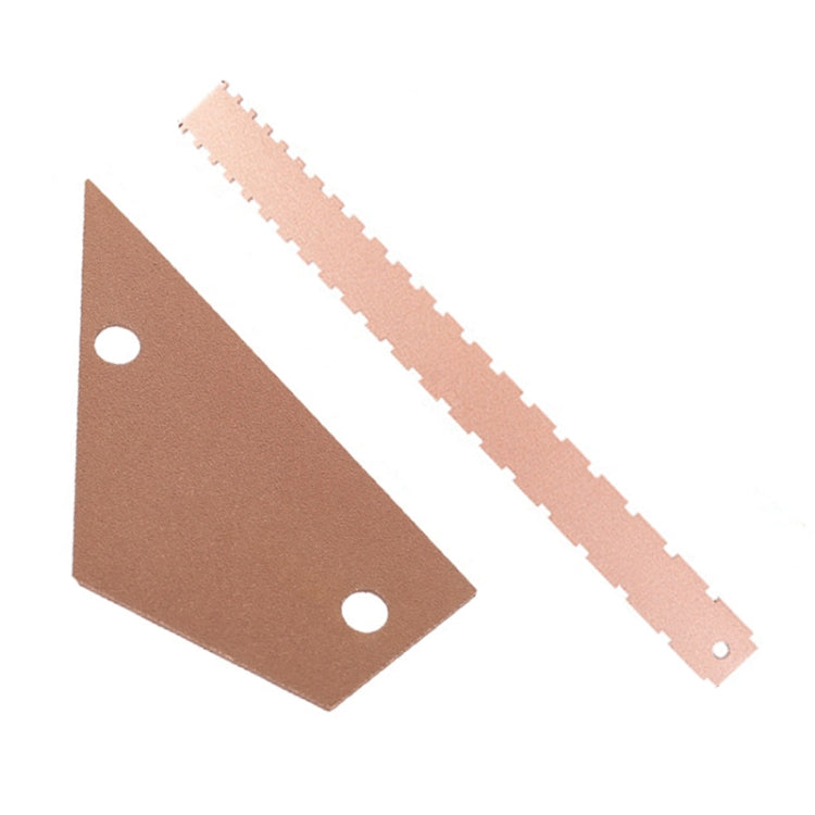 GNR1 Aluminium Measurement Bass Guitar Neck Ruler, Colour:Gold + Leveling Ruler