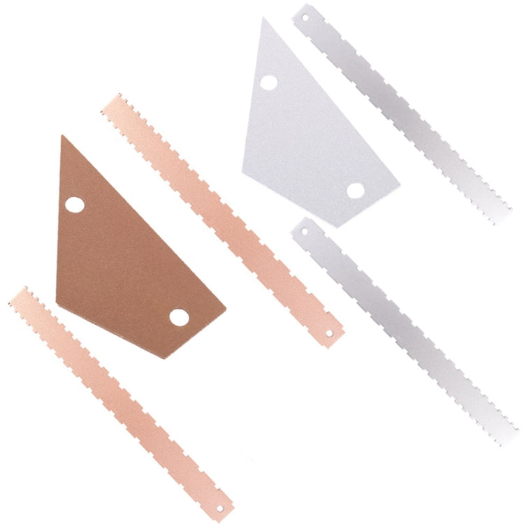 GNR1 Aluminium Measurement Bass Guitar Neck Ruler, Colour:Gold + Leveling Ruler