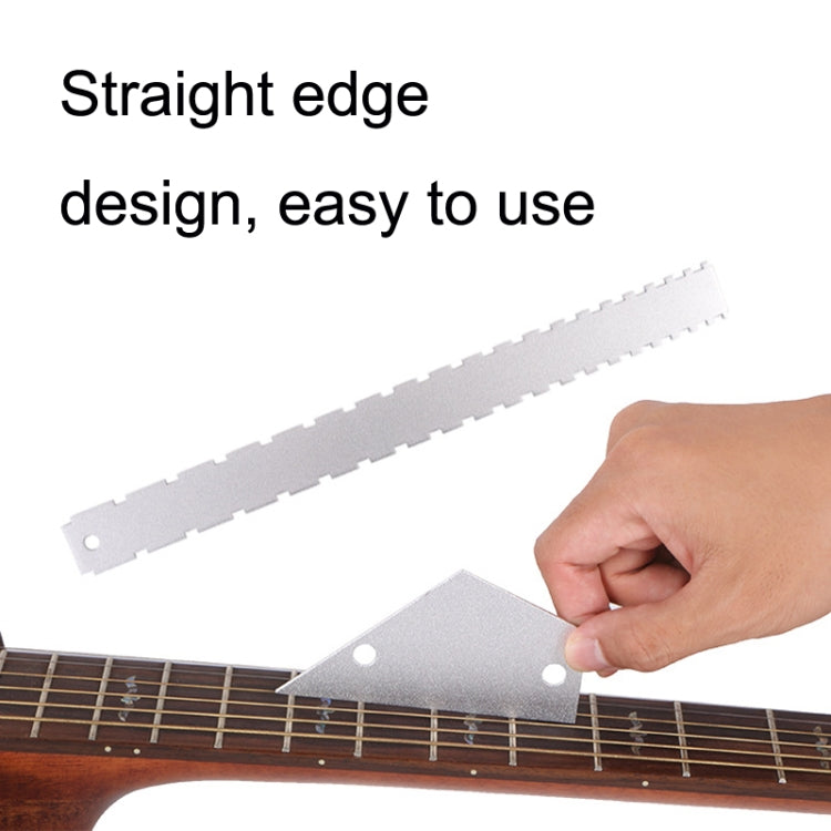 GNR1 Aluminium Measurement Bass Guitar Neck Ruler, Colour:Gold + Leveling Ruler