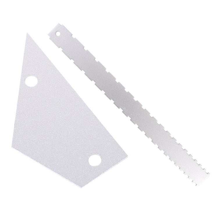 GNR1 Aluminium Measurement Bass Guitar Neck Ruler, Colour:Silver + Leveling Ruler