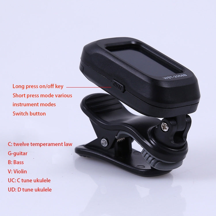 Little Angel WST-2058B Guitar Capo Electronic Tuner, Size:5×3.7×2.7cm(Black)