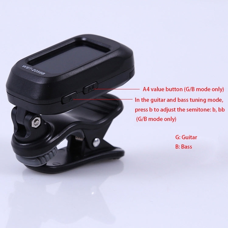 Little Angel WST-2058B Guitar Capo Electronic Tuner, Size:5×3.7×2.7cm(Black)