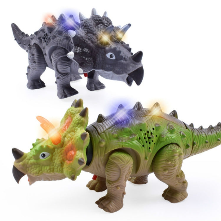 Simulation Luminous Sound Electric Universal Dinosaur Model Toy Boy Gift(Triceratops(Rondom Colors))
