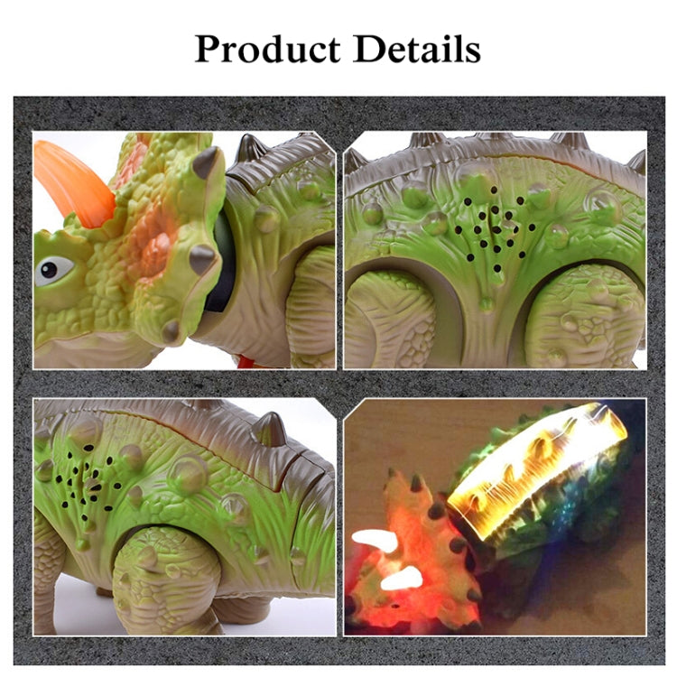 Simulation Luminous Sound Electric Universal Dinosaur Model Toy Boy Gift(Triceratops(Rondom Colors))