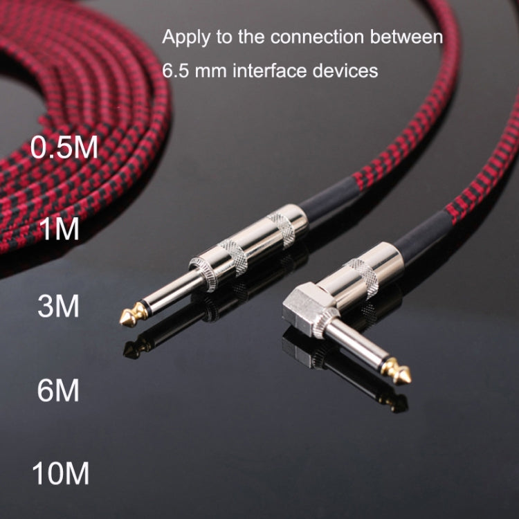 Guitar Connection Wire Folk Bass Performance Noise Reduction Elbow Audio Guitar Wire, Size:6m(Red Black)
