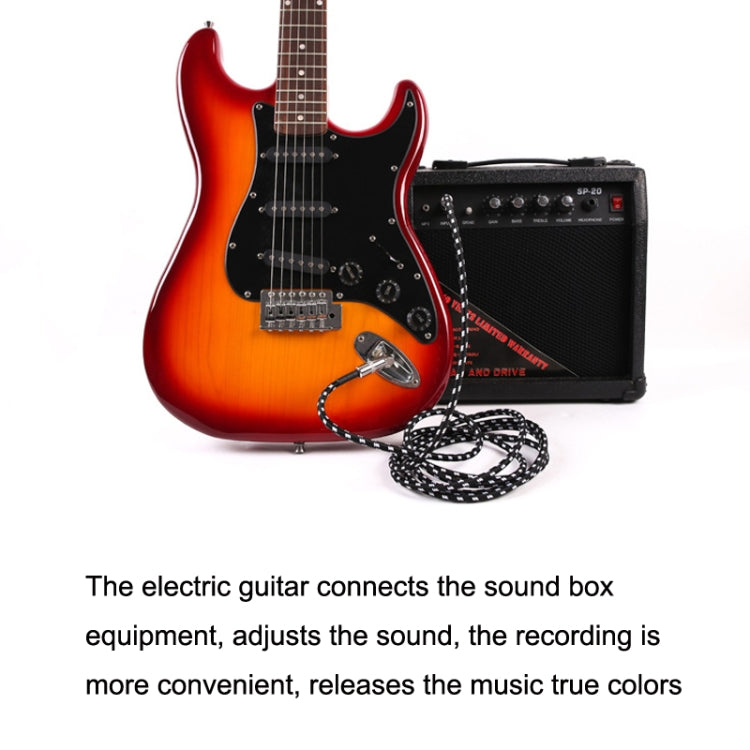 Guitar Connection Wire Folk Bass Performance Noise Reduction Elbow Audio Guitar Wire, Size:6m(Red Black)