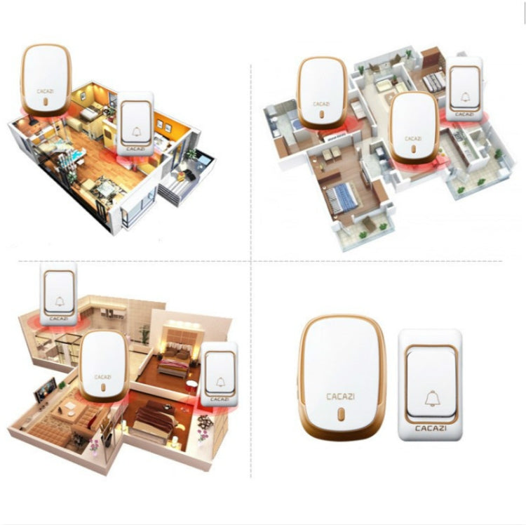 CACAZI K01 Pager Wireless Smart Music Doorbell, Random Color Delivery, US / EU / UK Plug