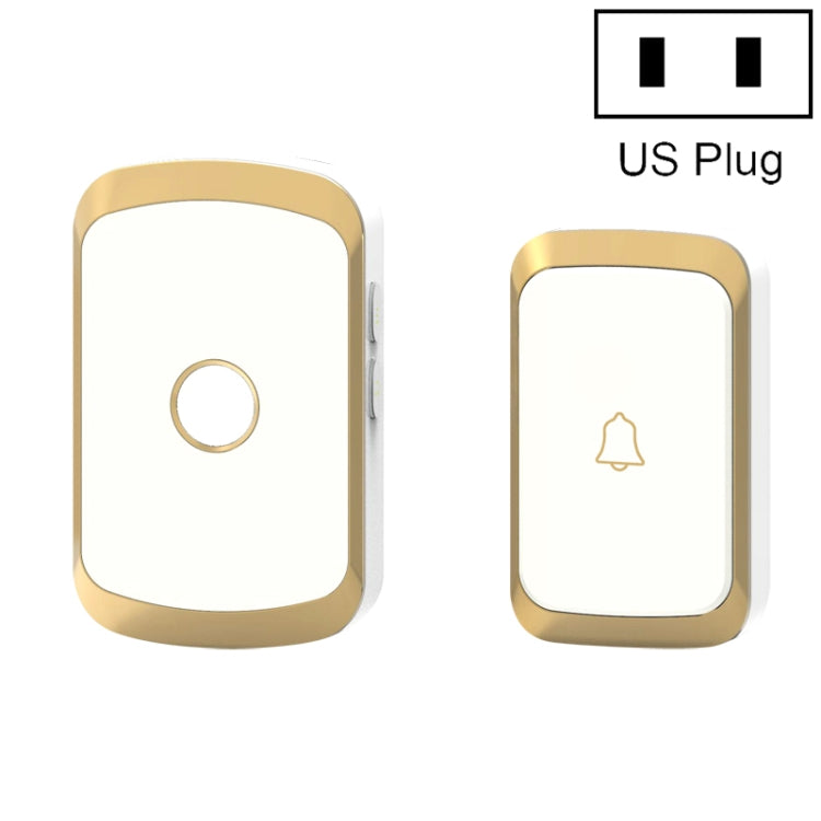 CACAZI A20 Smart Home Wireless Doorbell Digital Music Remote Control Doorbell, Style:US Plug(Golden)
