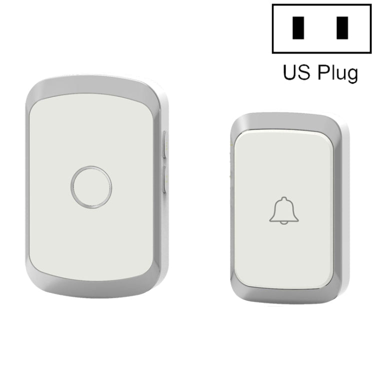 CACAZI A20 Smart Home Wireless Doorbell Digital Music Remote Control Doorbell, Style:US Plug(Silver)