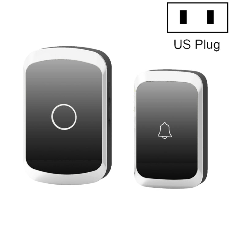 CACAZI A20 Smart Home Wireless Doorbell Digital Music Remote Control Doorbell, Style:US Plug(Black)