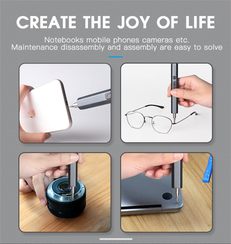 51 In 1 Rechargeable Mini Electric Screwdriver Set With 3LED Lighting(Blue)