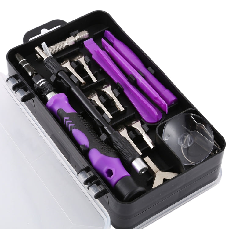 135 in 1 DIY Mobile Phone Disassembly Tool Clock Repair Multi-function Tool Screwdriver Set(Black Purple)