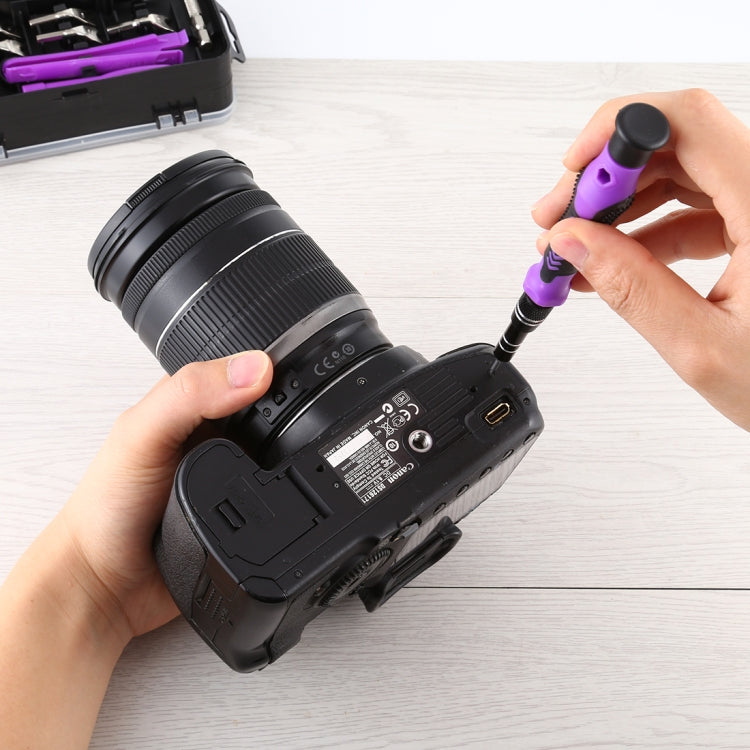 135 in 1 DIY Mobile Phone Disassembly Tool Clock Repair Multi-function Tool Screwdriver Set(Black Purple)