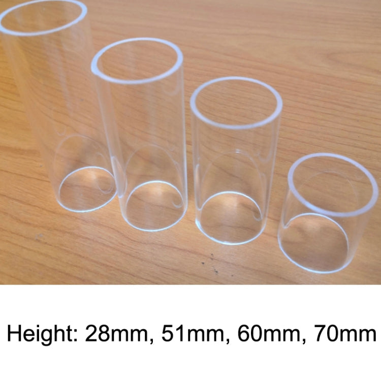 5PCS Acrylic Guitar Slide Tube Folk Slide Block, Size:51mm(Transparent)