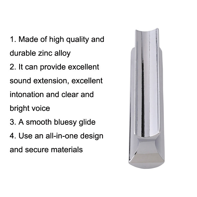 Metal Zinc Alloy Solid Guitar Slider Folk Slide Block, Size:70mm(Silver)