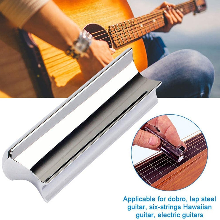 Metal Zinc Alloy Solid Guitar Slider Folk Slide Block, Size:70mm(Silver)