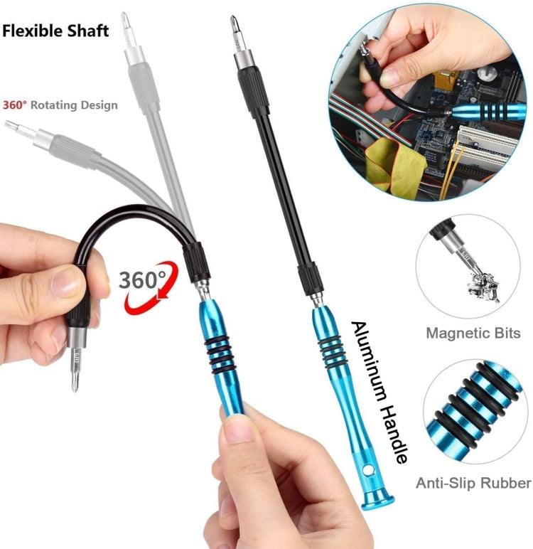 110 in 1 Watch Mobile Phone Disassembly Maintenance Tool Multi-function Chrome Vanadium Steel Screwdriver Set(Blue)