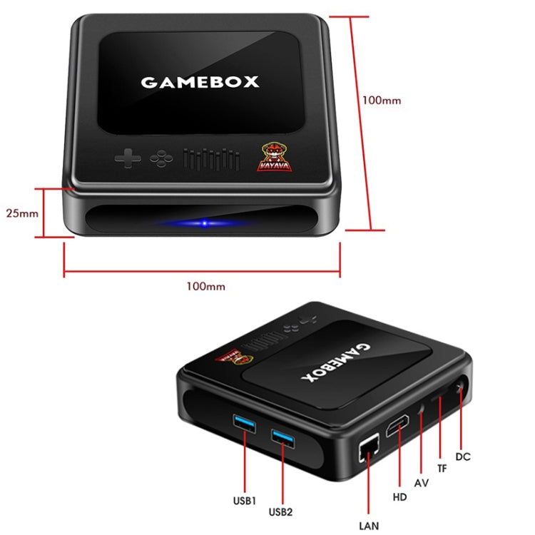 GD10 32G Built-In 10000+ Games Dual System Set-Top Box 3D Home 4K HD  TV Game Console Box UK Plug(White)