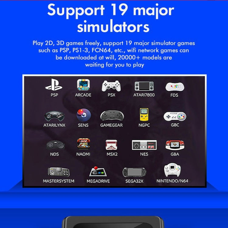 GD10 32G Built-In 10000+ Games Dual System Set-Top Box 3D Home 4K HD  TV Game Console Box AU Plug(White)