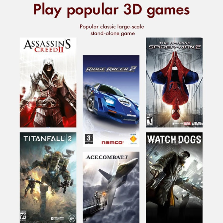 GD10 64G Built-In 30000+ Games Dual System Set-Top Box 3D Home 4K HD  TV Game Console Box US Plug(Black)