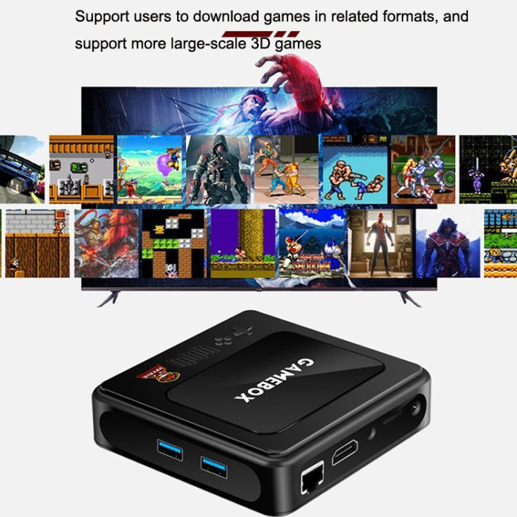 GD10 256G Built-In 60000+ Games Dual System Set-Top Box 3D Home 4K HD  TV Game Console Box US Plug(Black)
