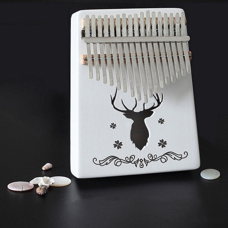 17-tone Kalimba Portable Thumb Piano, Style:White-Classic Deer
