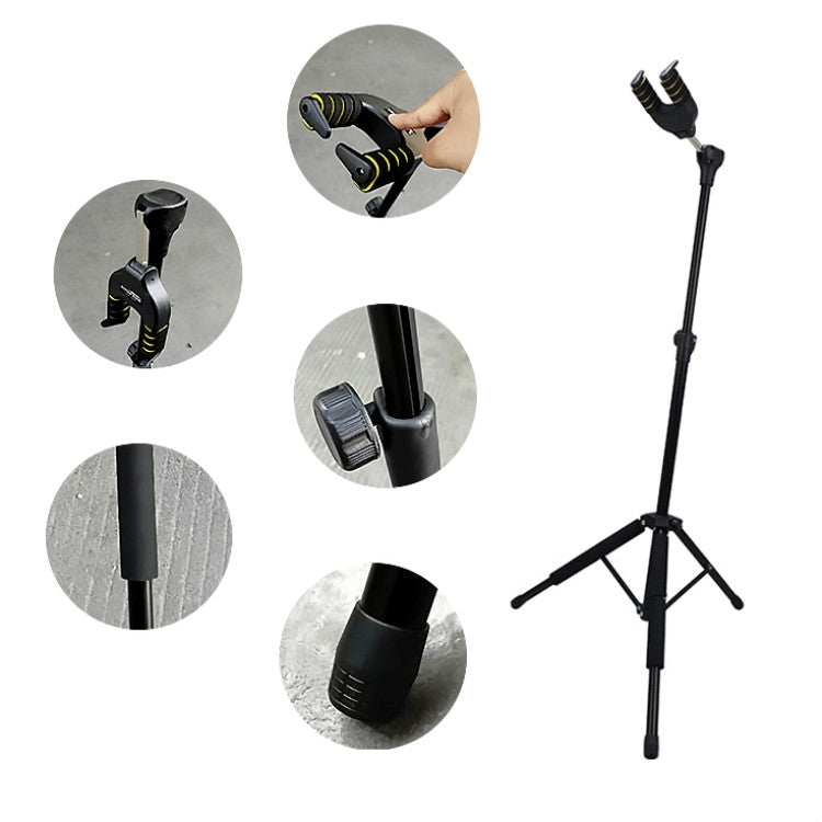 Gravity Self-locking Folding Vertical Pipa Bass Universal Guitar Stand