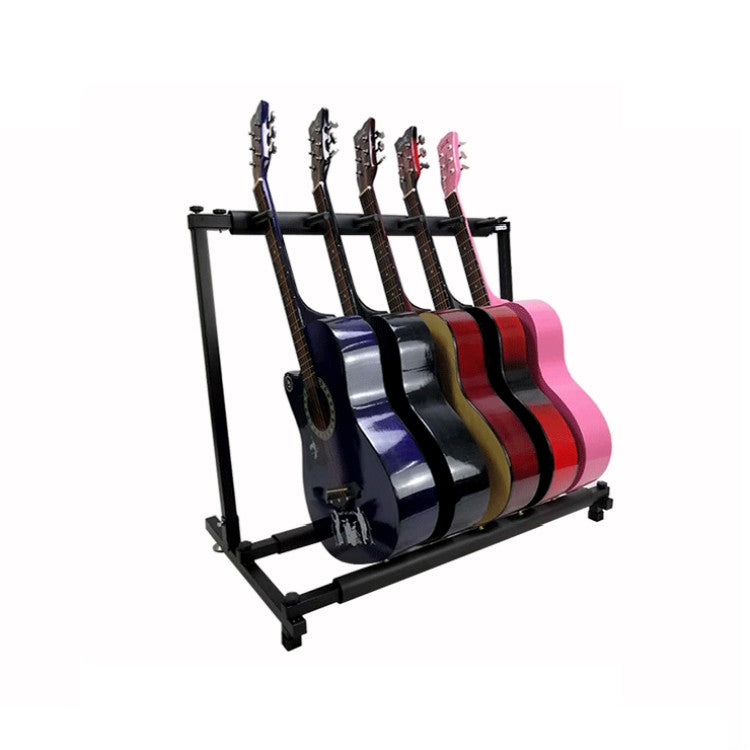 Foldable Long Metal Guitar Display Stand Shelf, Specification:Three Racks