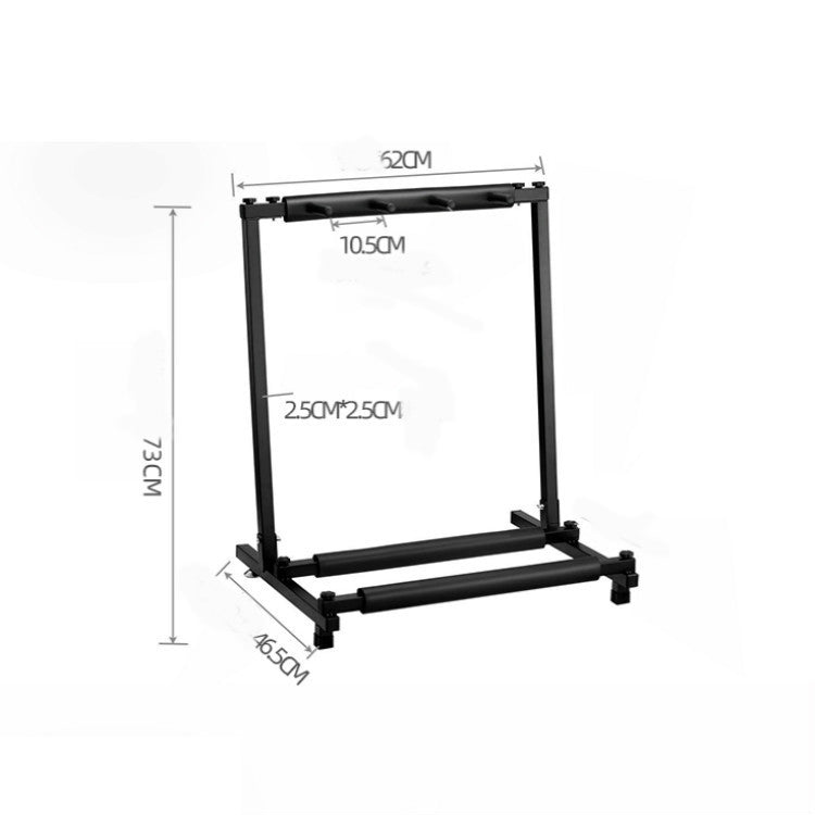 Foldable Long Metal Guitar Display Stand Shelf, Specification:Three Racks