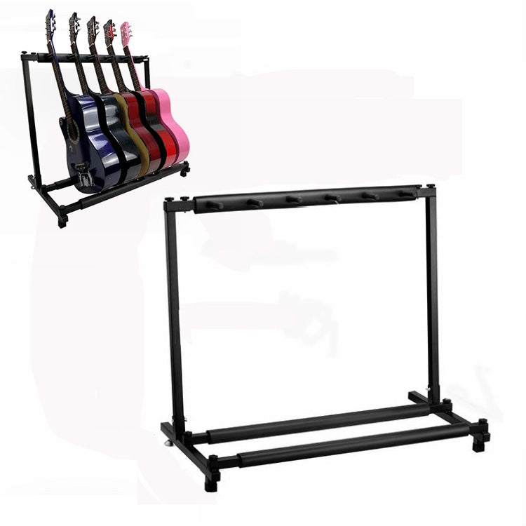 Foldable Long Metal Guitar Display Stand Shelf, Specification:Five Racks