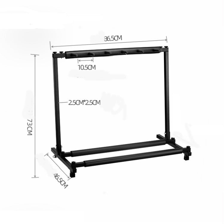 Foldable Long Metal Guitar Display Stand Shelf, Specification:Five Racks