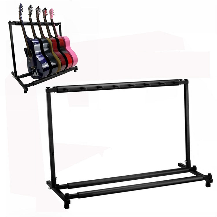 Foldable Long Metal Guitar Display Stand Shelf, Specification:Seven Racks