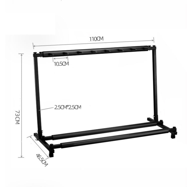 Foldable Long Metal Guitar Display Stand Shelf, Specification:Seven Racks