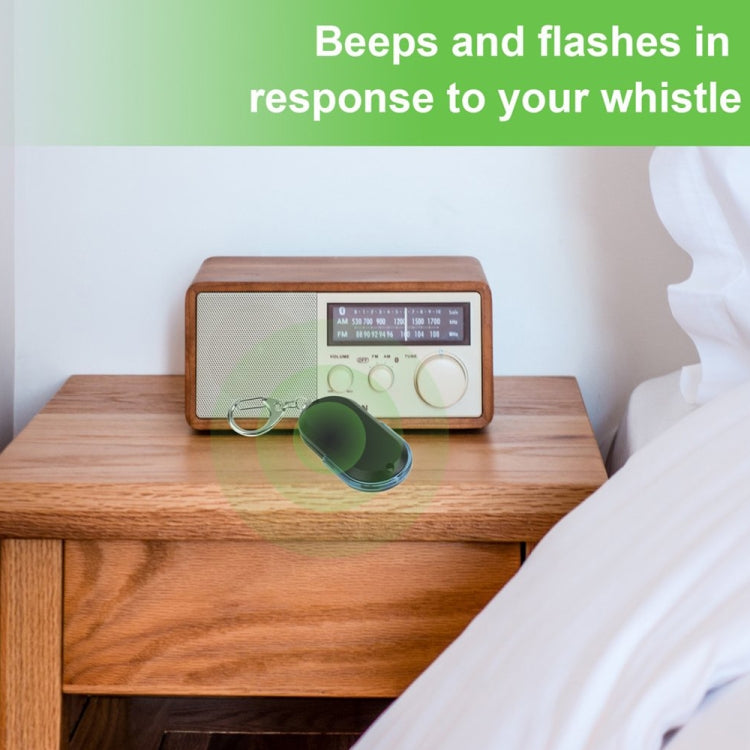 5 PCS Portable Anti-Lost Alarm Key Finder Wireless Whistle Sound LED Light Locator Finder(Green)