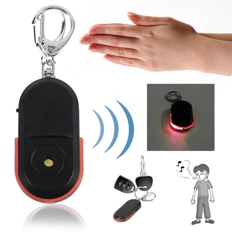 5 PCS Portable Anti-Lost Alarm Key Finder Wireless Whistle Sound LED Light Locator Finder(Red)