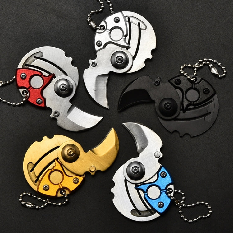 Portable Mini Folding Blade Knife Pocket Small Outdoor Military Survival Knifes Keychain Multitool Self Defense(Silver)