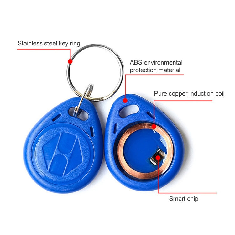 10 PCS 125KHz TK/EM4100 Proximity ID Card Chip Keychain Key Ring(Red)